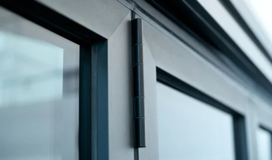 Detailansicht des Scharniers eines Metallfensters