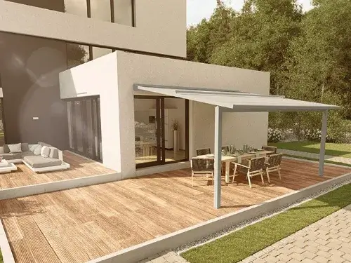 Pergola-Markisen in Butzbach auf einer modernen Terrasse